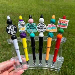 2/$14 silicone beaded pens - funny/quotes